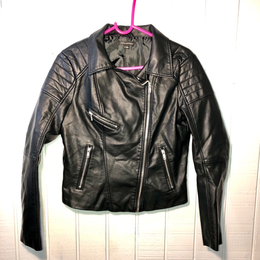Faux Leather biker jacket. Juniors size medium
